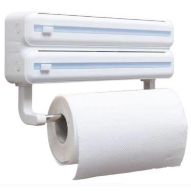 Imagem de Dispenser Porta Papel Toalha Aluminio 3 Em 1 Novo Design - MRS, Branco