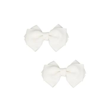 Imagem de Douqu 8,5 cm Noiva Casamento Preto Creme Vermelho Nude Azul Rosa Fita Selvagem Laço Borboleta Clipes de Calçado, Creme, 8.5cm, 1