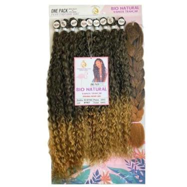 Imagem de Cabelo Cacheado Entrelace Com Jumbo Miss B 80cm 380g - bbless, 1b27