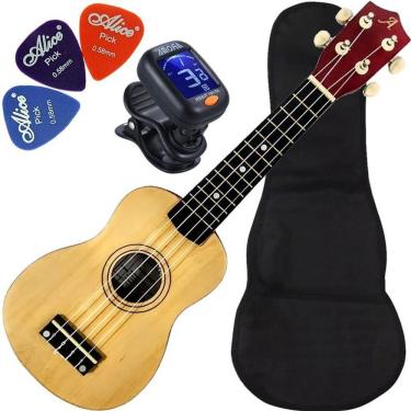 Imagem de Kit Ukulele Soprano Acustico Andaluz Uk-S01 Natural Fosco