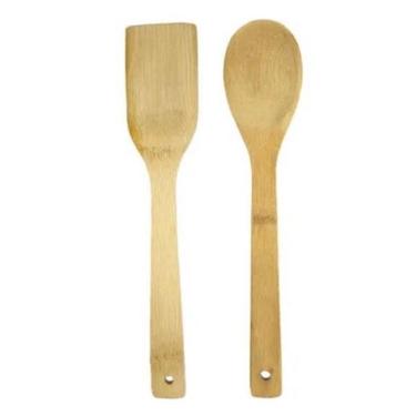 Imagem de Jogo de Utensílios 2 Peças Bambu REFORÇADO Espatula e Colher - Talheres para Uso Domest...