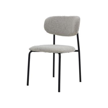 Imagem de Cadeira de Jantar Manuela Estofada Cinza Base Reforçada em Aço WAW Design