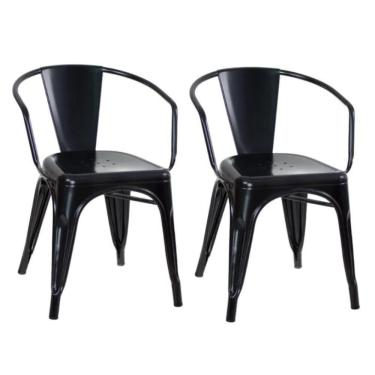 Imagem de Kit 2 Cadeiras Tolix Ferro Francesinha Com Braço