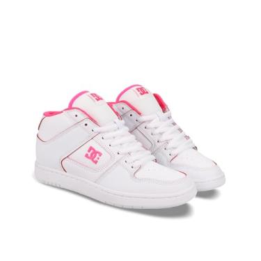 Imagem de DC Shoes Tênis feminino Manteca 4 Mid, Branco/Branco/Rosa-choque, 35
