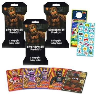 Imagem de Five Nights at Freddy's Pacote Com 3 Adesivos Holográficos - Sacolas Surpresa E Muito Mais, Cards Colecionáveis Premium De Personagens Fnaf Para Crianças