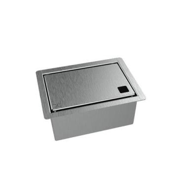 Imagem de Porta Esponja Inox Escovado Com Tampa Lisa Embutir Granito 15x11cm Hor