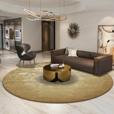 Imagem de Tapetes modernos e minimalistas para decoração de quarto, sala de estar, área grande, tapete redondo, macio e fofo, para sala de estar, casa, sólido (200x200 cm/F)