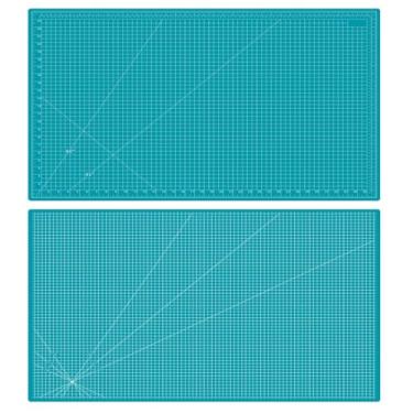 Imagem de AMASEWART Tapete de corte autorreparável de 61 cm x 91 cm, tapete de costura para artesanato, tábua de corte de mesa de 5 camadas dupla face para projetos de passatempo de modelagem de couro