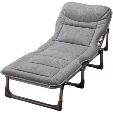 Imagem de Cama Portátil Para Adultos Acampando, Algodão De Alta Densidade Estável Ajustável Em Carga, Berços Para Adultos, Para Viagem Ao Ar Livre Em Casa, Grey, 190 * 75CM