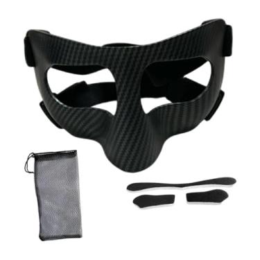Imagem de predolo Protetor nasal para nariz quebrado, máscara protetora facial leve, protetor facial esportivo para exercícios de softball, Faixa de Cabeça Preta