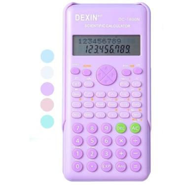 Imagem de Calculadoras científicas para estudantes, calculadora científica padrão de 2 linhas, 240 funções, material de escritório escolar, calculadora de matemática para escola (roxo)