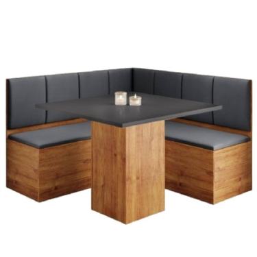 Imagem de Conjunto Sala de Jantar Canto Alemão Com Baú Liebe com Mesa Lord Veludo Viero