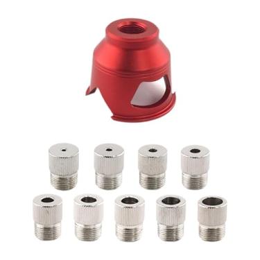 Imagem de Ioensy Kit de gabarito para localizador de furos retos, ferramenta para marcenaria, com pino autocentrante, para fabricação de móveis e carpintaria, Vermelho