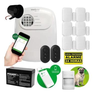 Imagem de Kit Alarme Híbrido Intelbras 6 Magnéticos sem Fio e 1 Infravermelho PE