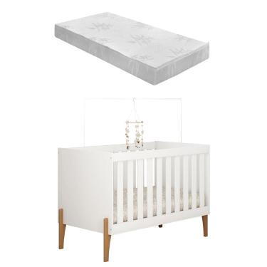 Imagem de Berço Mini Cama Bebê Infantil Iris Retro + Colchao Toraflex