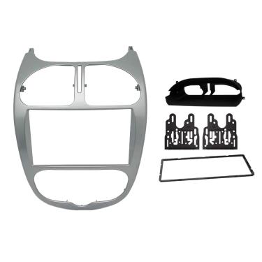 Imagem de Moldura Painel 2Din Multimidia MP5 Peugeot 206 2004 a 2008 Prata