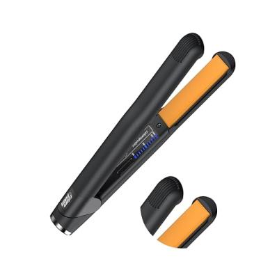 Imagem de GlamPalm Alisador de cabelo de cerâmica clássica lisa ferro, placas de 3,5 cm, temperatura ajustável, tensão dupla, cabo giratório