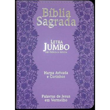 Imagem de Bíblia Sagrada Letra Jumbo + Harpa Avivada Corinhos Lilás