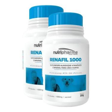 Imagem de 2 Renafil 1000 Suplemento Alimentar Vitamínico Cães 60cp Kit - Nutriph