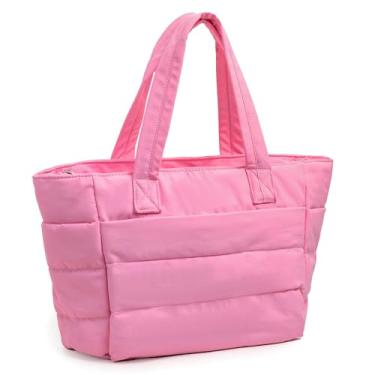 Imagem de Long Keeper Bolsa feminina acolchoada com zíper para viagem, trabalho, academia (rosa)