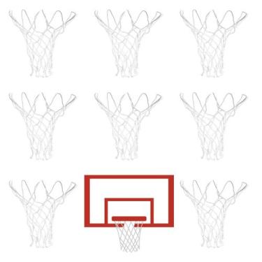 Imagem de Rede de basquete de reposição de 8 peças para aros de nylon de 8-10,25