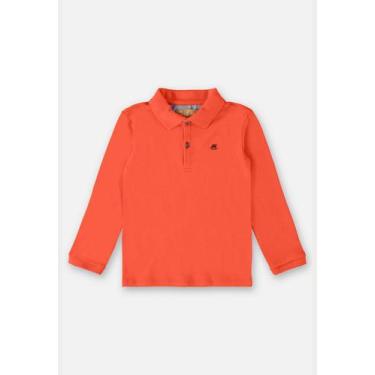 Imagem de Camisa Polo Manga longa em Suedine Infantil Menino Up Baby, Laranja, 1