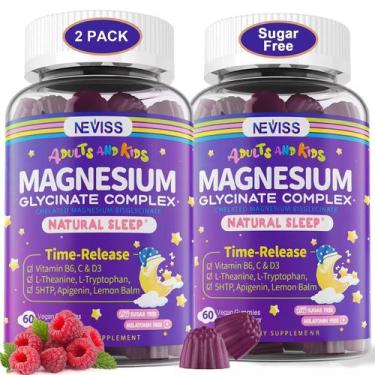 Imagem de Gomas de glicinato de magnésio NEVISS para adultos e crianças, pacote 