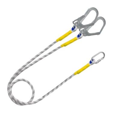 Imagem de harayaa Cordão de segurança, corda, cinto de trabalho, ferramenta, homens, mulheres, proteção com mosquetão para arboristas, espeleologia, escalada, Gancho Duplo