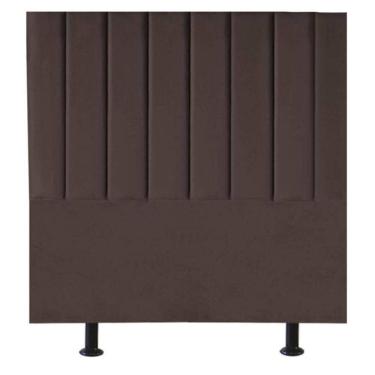 Imagem de Cabeceira Estofada De Cama Casal Box 140 Cm Alice Corino Marrom