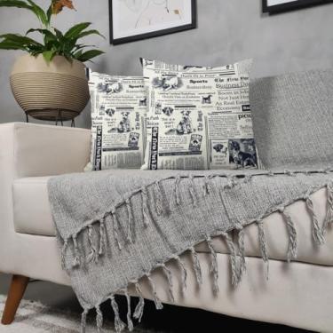 Imagem de Genérico, Kit Manta Para Sofá Cinza + 2 Capas De Almofada Com Zíper Cor:01