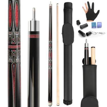 Imagem de Kmise Tacos de bilhar, taco de bilhar profissional com estojo rígido, kit de taco de sinuca de bordo de 147 cm, bastões de bilhar para adultos - Perfeito para salas de jogos em casa, bares e salões de