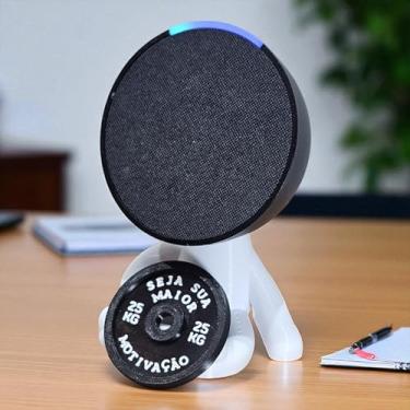 Imagem de Suporte Alexa Echo POP Escultura Robert Academia e outros. Decoração criativa, música, som, stand de mesa Amazon