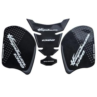 Imagem de Capa protetora de borracha para tanque de gasolina para guarnições de carenagem decalque compatível com Suzuki Hayabusa GSXR1300 branco