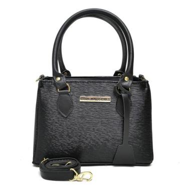 Imagem de Bolsa Feminina Média Transversal Tote Angike - Manuela Marques, Preto