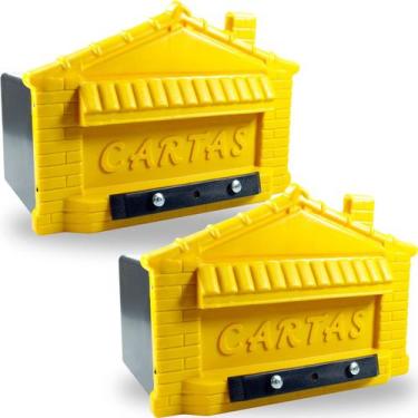 Imagem de 2 Caixa Correio Embutir ou portão casinha Tijolinho Pvc muro - JLK PLA