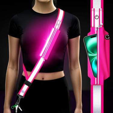 Imagem de Faixa refletiva de LED para caminhar à noite, luzes de segurança com cinto refletivo, luzes para passear à noite com cães, equipamento de corrida recarregável tipo C de alta visibilidade para