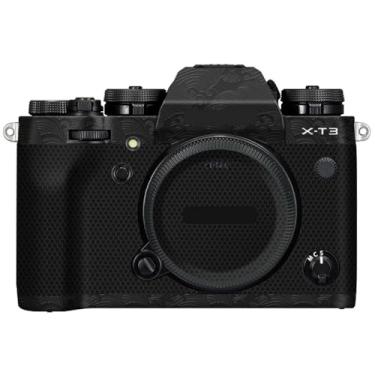 Imagem de X-T3 Adesivo de capa de câmera antiarranhões para FujiFilm X-T3 Película protetora de câmera decalques XT3 (onda preta)