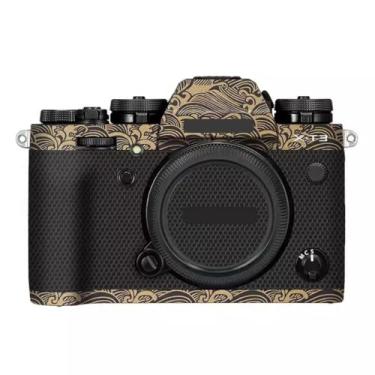 Imagem de X-T3 Adesivo de capa de câmera antiarranhões para FujiFilm X-T3 Película protetora de câmera decalques XT3 (ouro onda)