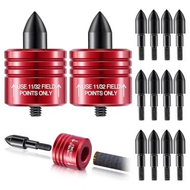 Imagem de Enhon Pacote com 2 cabeças de parafusos de decocking de besta com 12 unidades de ponta de liberação de flecha, acessórios de bestas de caça de ajuste universal e pontas de liberação de parafuso para