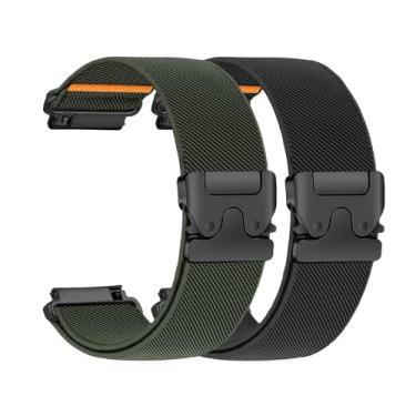 Imagem de Pulseira elástica de nylon para Garmin Venu 3 2/Vivoactive 4/Forerunner 965, 22 mm de liberação rápida, pulseira de tecido elástico com fivela de paraquedas para Samsung Galaxy 3 de 45 mm/relógio de