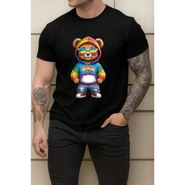 Imagem de Camiseta Masculina Premium Estampada Urso Colorido Estilosa - Versitz,