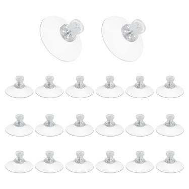 Imagem de PATIKIL Ventosas com M4 x 10 parafusos de porca 1,7" (42 mm), conjunto de 20 suportes de sucção de plástico PVC transparente forte adesivo para janela, vidro, espelho, parede, porta, cozinha, banheiro