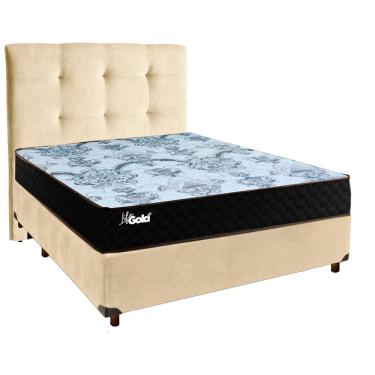Imagem de Cama + Box Perola E Colchão Molas Ensacadas Casal - Life Gold Paropas + Cabeceira