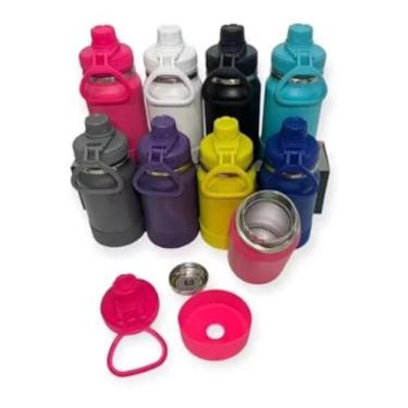 Imagem de Garrafa Térmica inox Infantil 350ml tampa com rosca (Preto)