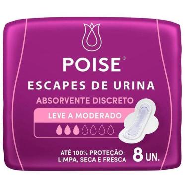 Imagem de Absorvente Poise Discreto para Escape de Urina Leve a Moderado 8 Unida