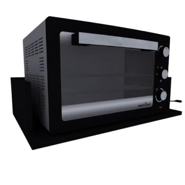 Imagem de Suporte de Micro-ondas de MDF Preto 50x15x37