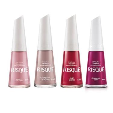 Imagem de Kit 15 Esmaltes Risque Cores Tons Quentes Vermelho Laranja Roxo (4 Tons)