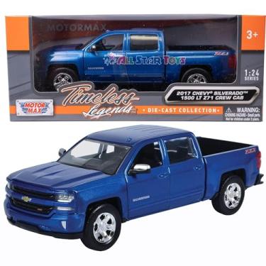 Imagem de Motormax 2017 Chevrolet Silverado 1500 LT Z71 Crew Cab Pickup Truck 1/27 Scale Diecast Model Vehicle Blue