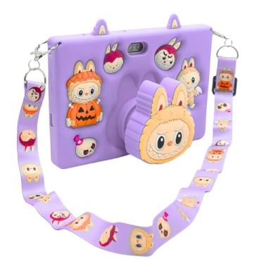 Imagem de Tablet Infantil E15 Tela 7" IPS 128GB / 8GB RAM Bateria 4000 mAh, Câmera 8MP, Android 12 com Capa Silicone e Alça para Jogos, Entretenimento (Roxo)