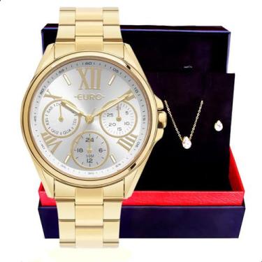 Imagem de Relógio Feminino Euro Multifunção Multiglow Midi EU6P29AIP/4B Colar e 